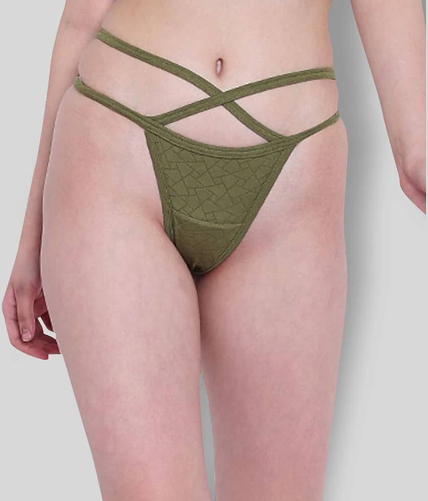 La Intimo Polyester Women's Thongs ( Green )