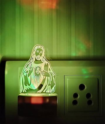 DIONA Night Lamp Jesus Christ Christian Lord 3D Illusion Color Changing Light