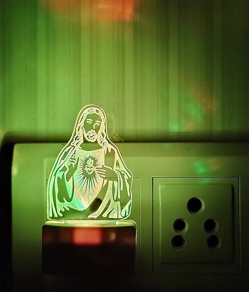 DIONA Night Lamp Jesus Christ Christian Lord 3D Illusion Color Changing Light