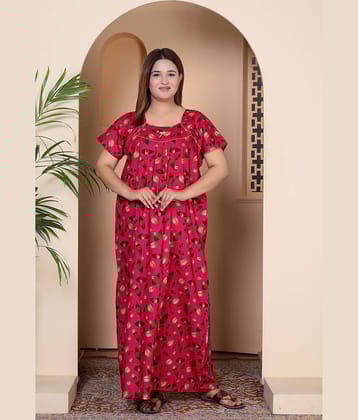 hargun night wear Pink Cotton Women's Nightwear Nighty & Night Gowns ( Pack of 1 )