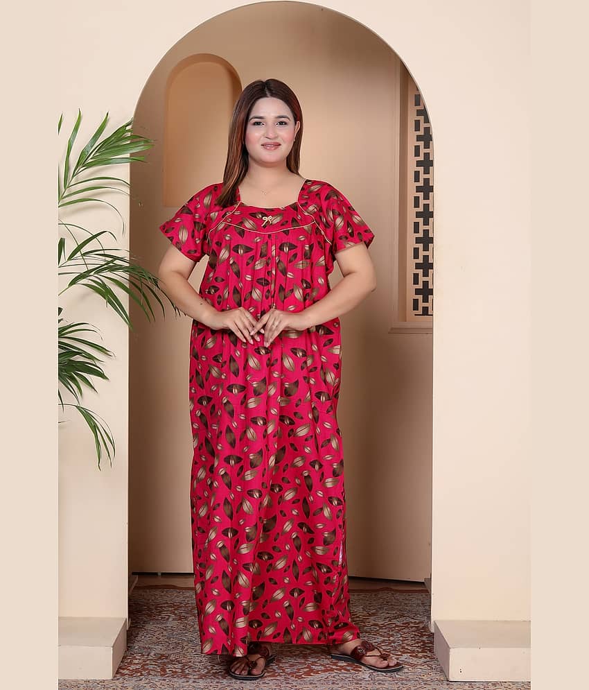 hargun night wear Pink Cotton Women's Nightwear Nighty & Night Gowns ( Pack of 1 )