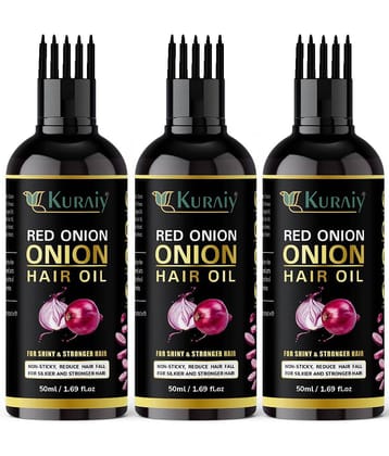 KURAIY ONION All Type of Hair Problem Herbal Anti Dandruff Hair Oil 50 ML Hair Oil PACK OF 3