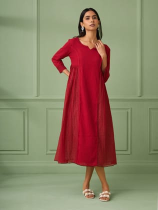 Gulmohar Dress (Slip Red)-XS