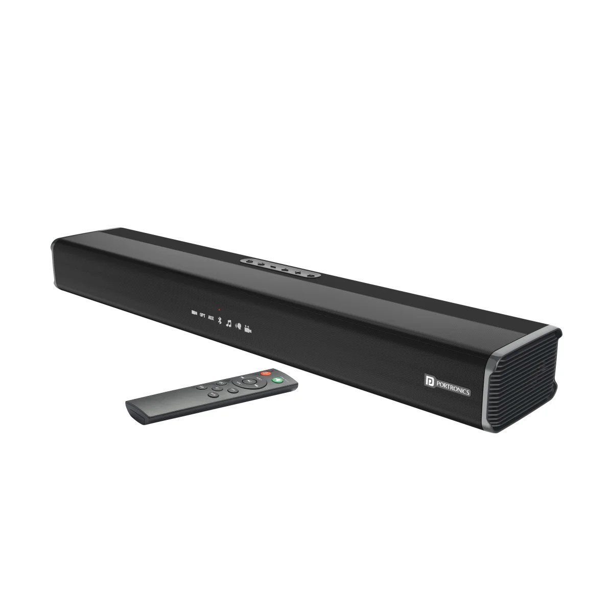 Portronics Sound Slick V, Bluetooth 5.0, USB port, 3.5mm AUX jack, Optical Input port (Black)
