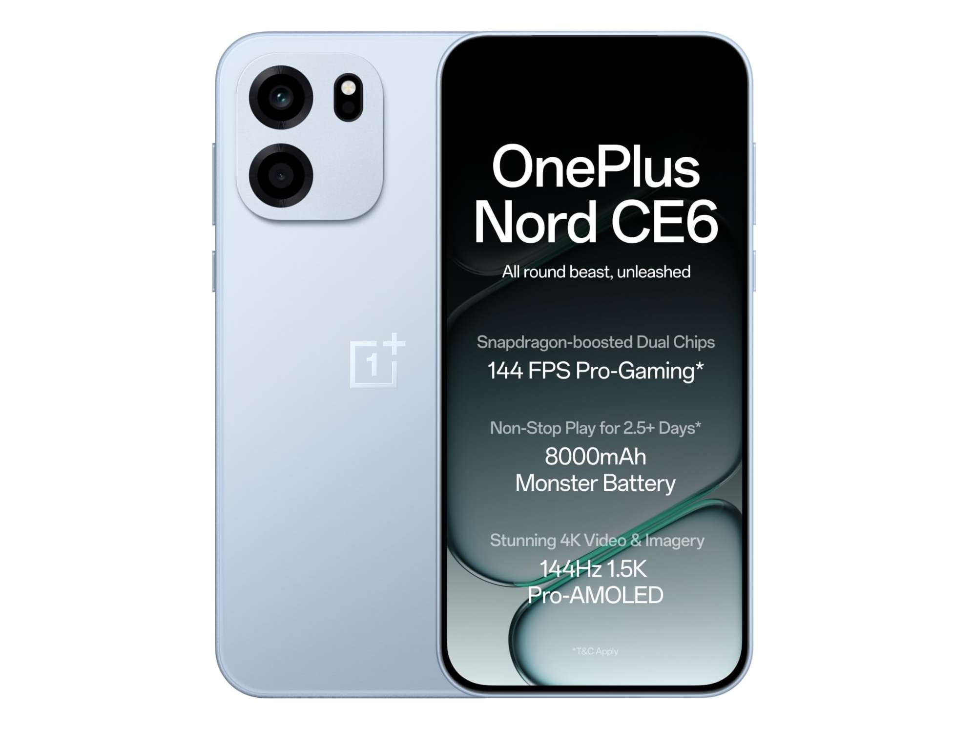 Oneplus Nord CE6 Smartphone, 8GB RAM, 128GB Storage - Fresh Blue