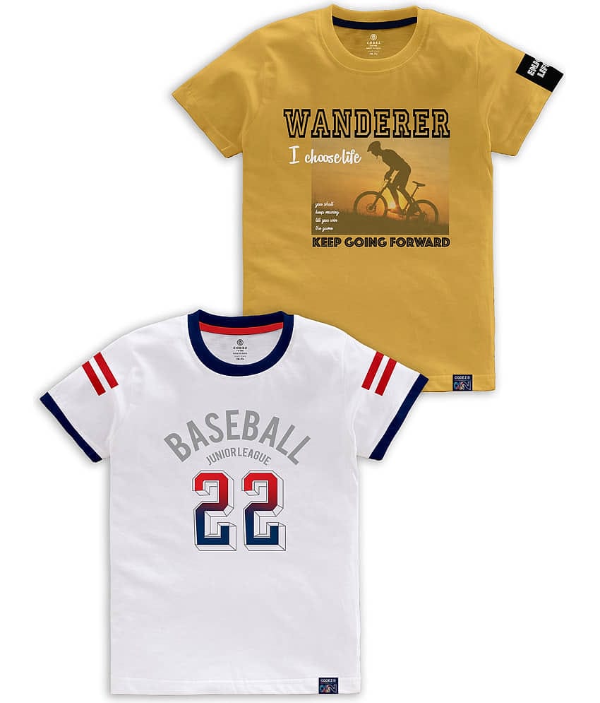 CODEZ Pack of 1 Boys Cotton Blend T-Shirt ( Multi Color )