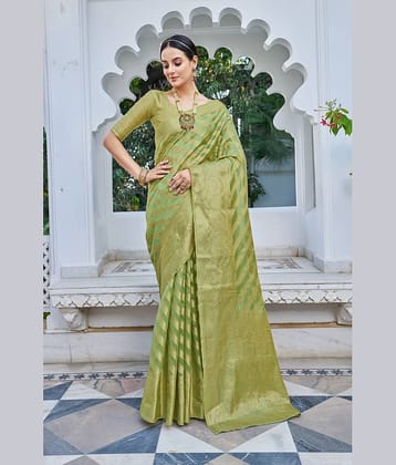 Sariya Organza Woven Saree With Unstitched Blouse Piece ( Peach )