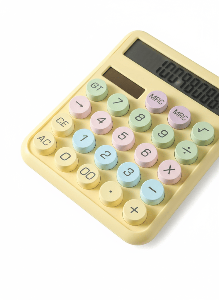 Cute Pastel Retro Desktop Calculator - Portable 12-Digit Display for Office & School