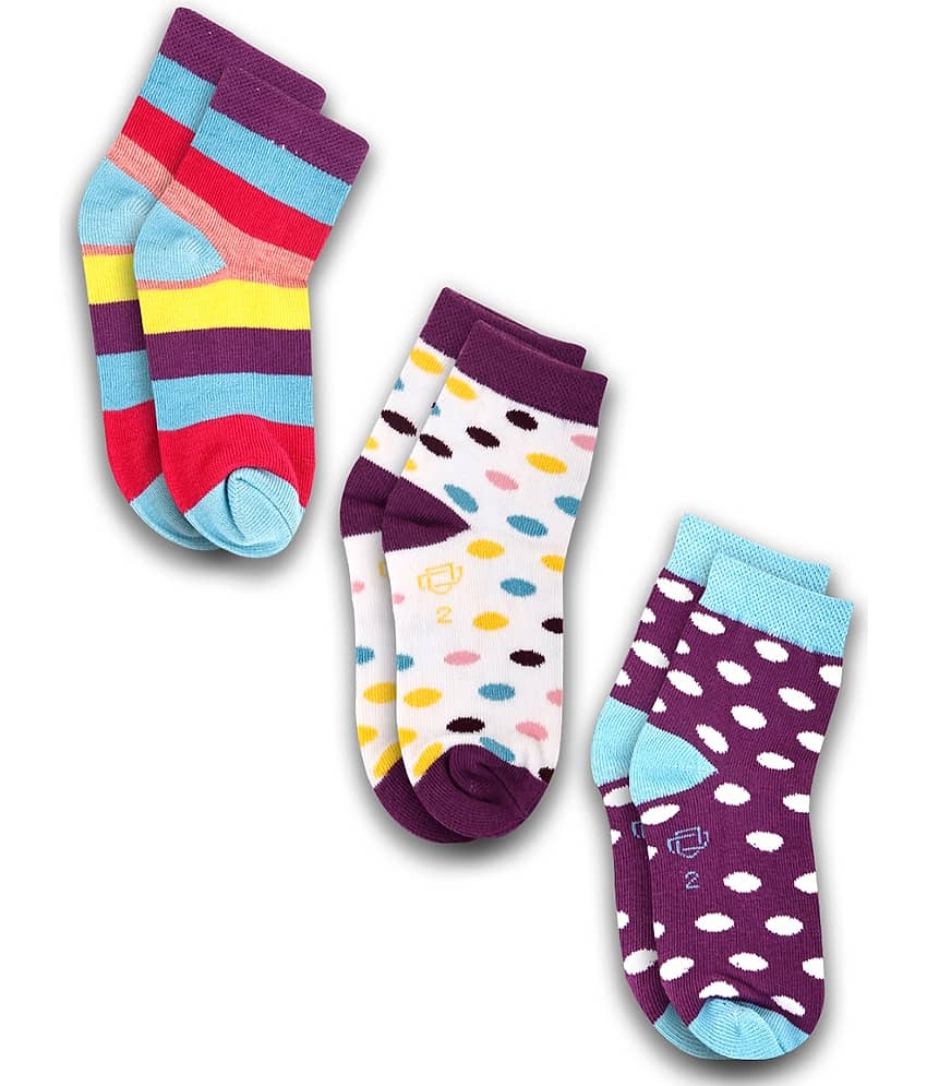 Dollar Socks Multicolor Cotton Blend Boy's Ankle Length Socks ( Pack of 3 )