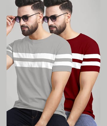 AUSK Pack of 2 Cotton Blend Regular Fit Men's T-Shirt ( Teal )