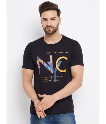 The Million Club Pack of 1 Cotton Blend Regular Fit Men's T-Shirt ( Black )