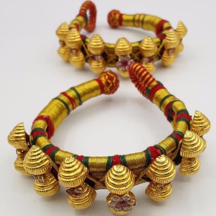 Vintage antique design handmade fabulous cuff bracelet 20 karat yellow gold tribal belly dance jewelry from rajasthan india