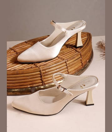 PLANET WALK Cream Women's Sandal Heels