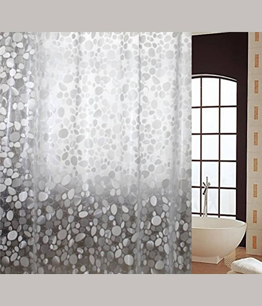 E-Retailer Single Door Semi-Transparent Ring Rod PVC AC Curtains White