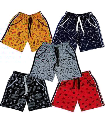 atlans Pack of 5 Cotton Blend Shorts For Boys ( Red )