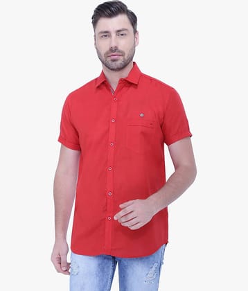 Kuons Avenue - Red Linen Slim Fit Men's Casual Shirt ( Pack of 1 )