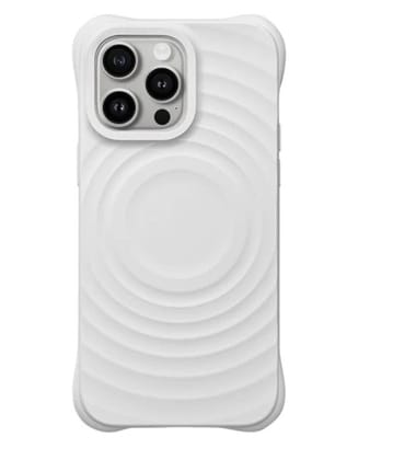 Snow - 3D Wave Pattern Liquid Silicon iPhone Case - White iPhone 16 PRO