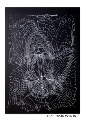 Dynamic Surpur Line Art Painting Mixed Media On Paper