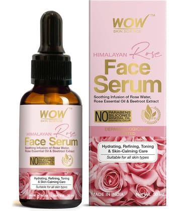 WOW Skin Science Himalayan Rose Face Serum -Hydrating & Toning Skin - No Mineral Oil, Parabens, Silicones & Synthetic Color - 30mL