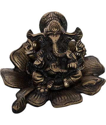 eCraftIndia Metal Lord Ganesha on Flower