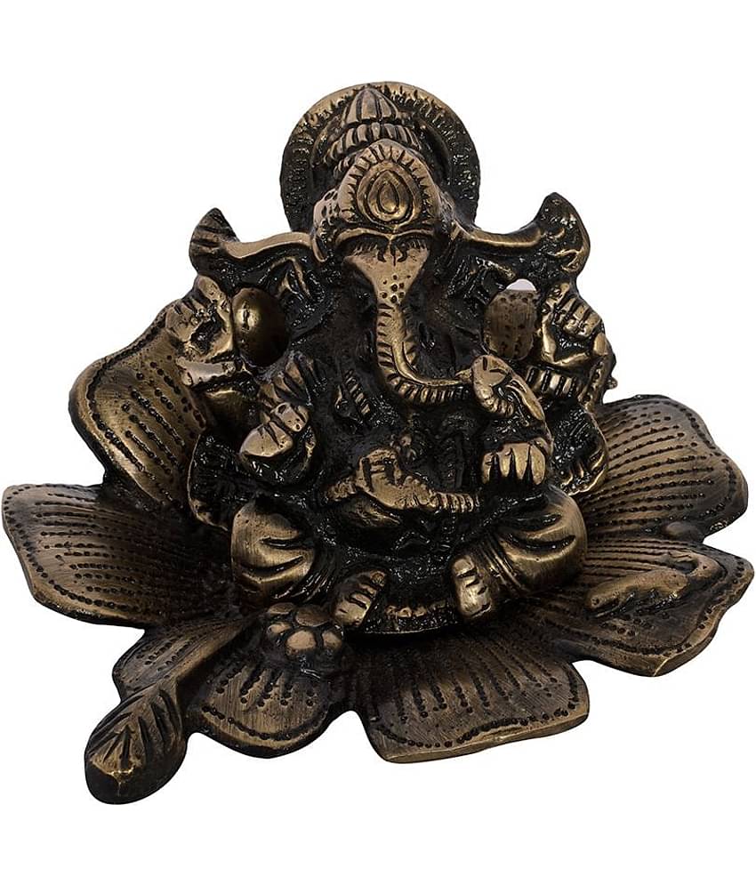 eCraftIndia Metal Lord Ganesha on Flower