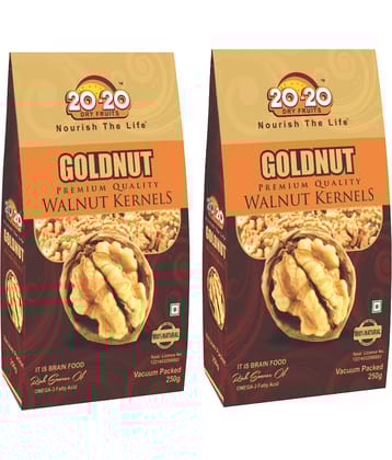 20-20 Dry Fruits Walnuts (Akhrot) 250 g Each Pack of 2