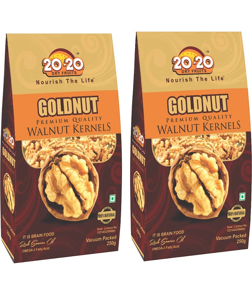 20-20 Dry Fruits Walnuts (Akhrot) 250 g Each Pack of 2