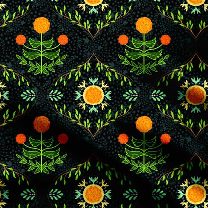 Marigold in Ogee-Cotton