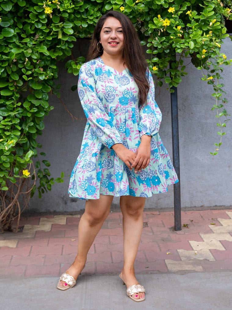 Cinderella Blue Maternity Cotton Dress-XL