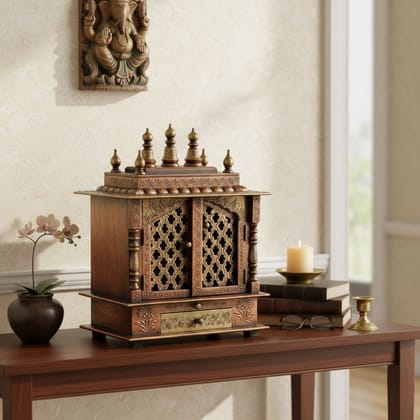 Beautiful Wooden Wall Temple for Home Living Room