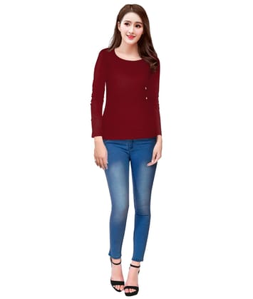 Women's Western Wear Hosiery T Shirts L (Maroon)