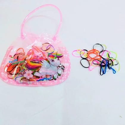 Mini Elastic Hair Band for Kids - Vibrant Mix of Colors  by Ruhi Import Store
