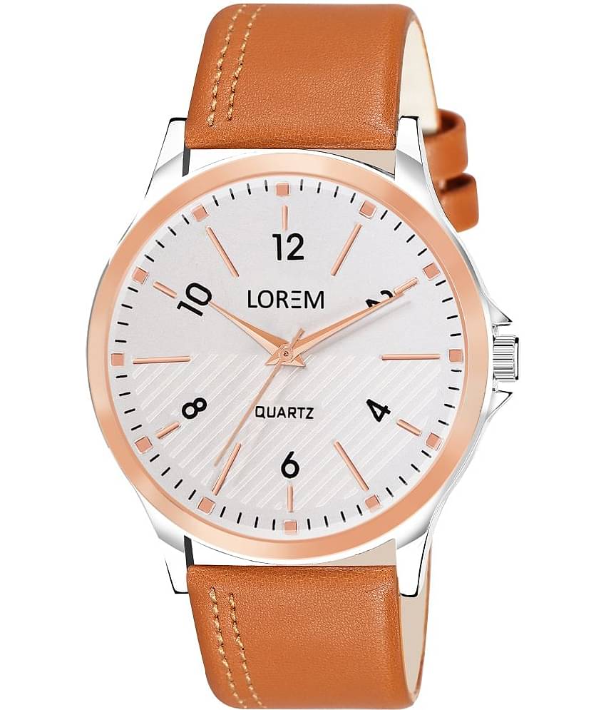 Lorem Tan Leather Analog Men's Watch