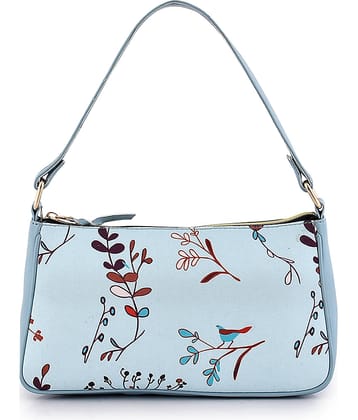 Lychee Bags Handheld Canvas Set of 1 ( Blue )