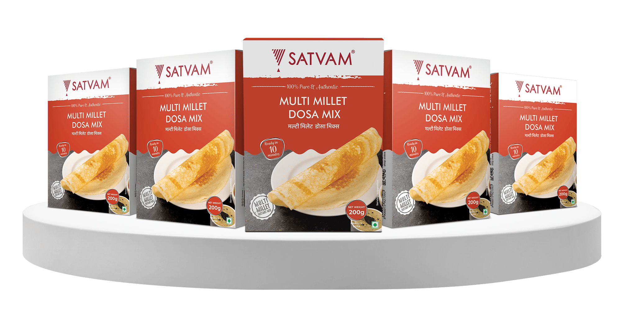 Satvam Multi Millet Handvo Instant Mix (5x200g)-(Pack of 5)