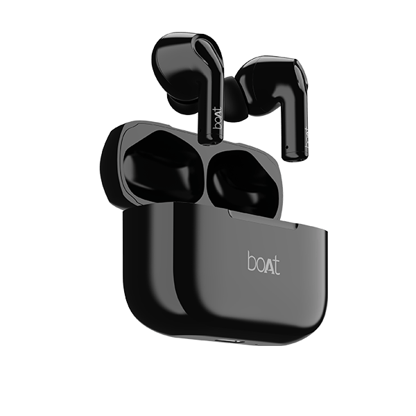 boAt Airdopes 163 | Wireless Earbuds with Massive Playback of upto 17 Hour, IPX5 Water & Sweat Resistance, IWP Technology, Type C Interface Pebble Black