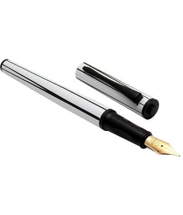 Srpc Yiren 3953 White Color With Black Spiral Lines Metal Body Fountain Pen With Extra Fine Nib