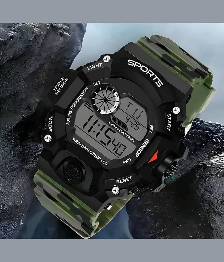 Cosmic Multicolor PU Digital Men's Watch