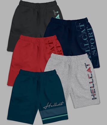 HELLCAT Pack of 5 Girls Cotton Blend Hot Pants ( Multicolor )