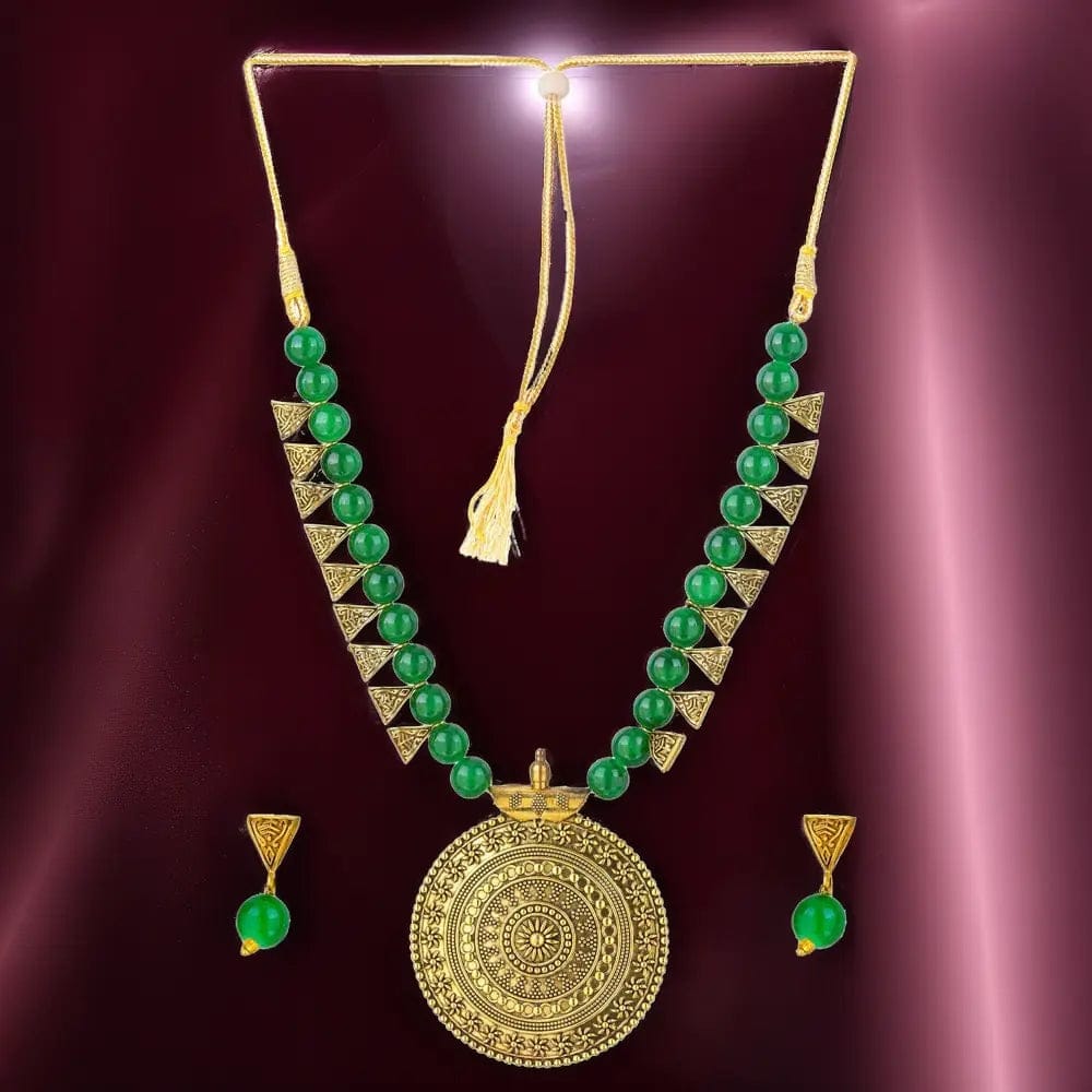 Green Pearl Necklace set , Elegance Nacklace