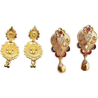 Earring brass plating alloy steel for girls (pack of 2)