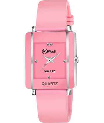 MIVAAN Pink Silicon Analog Womens Watch