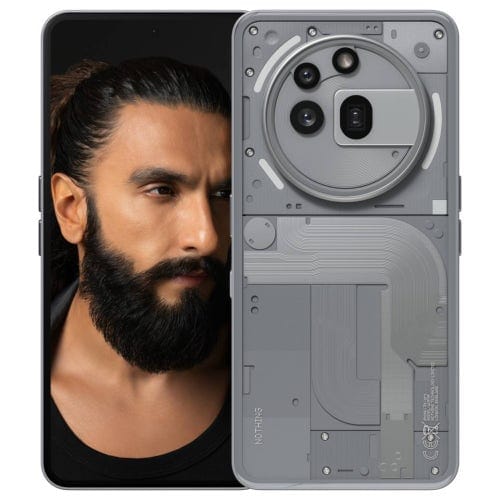 Nothing Phone (3a) Pro 5G Smart Phone- Grey (12GB RAM, 256GB Storage), 17.2 cm (6.77 inch) 120Hz Flexible AMOLED Display, 50MP + 50MP + 8MP Rear Camera, 5000 mAh Battery