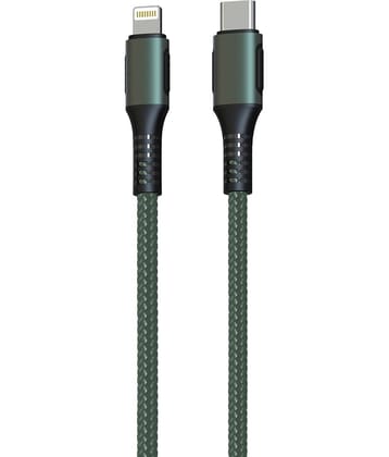 Portronics Konnect CL to 8 Pin Type C:3A Type-C to 8 Pin USB Cable 1.2 Mtr. ,Green (POR 1067)