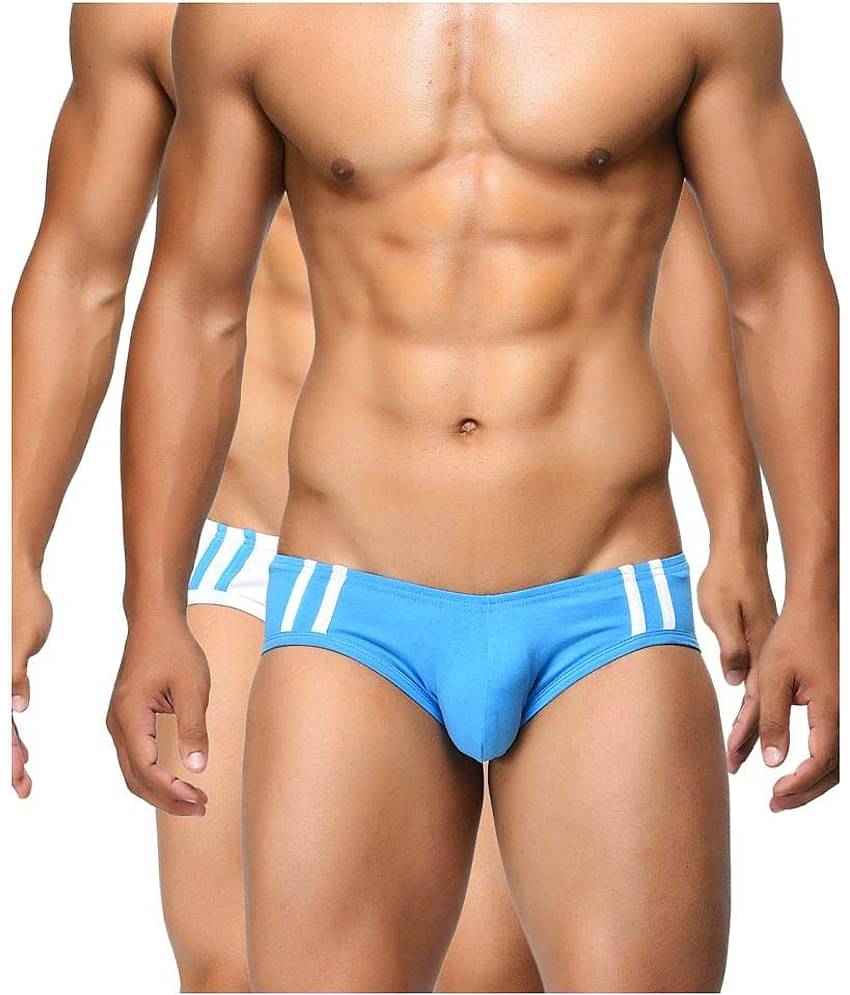 BASIICS By La Intimo Pack of 2 Cotton Blend Briefs For Men's ( Multicolor )