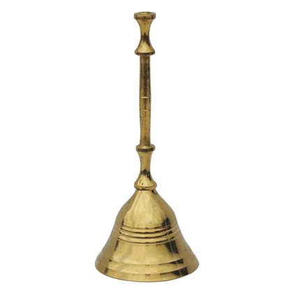Brass Round Temple Puja Bell No. 5, Height : 6 Inch (ZMAS183 E)