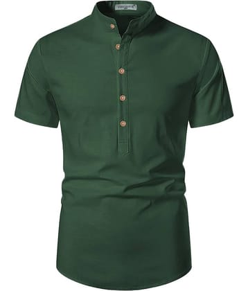 Vida Loca Green Cotton Blend Men's Shirt Style Kurta ( Pack of 1 )