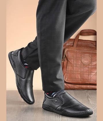 Rising Wolf Black Men's Slip On Formal Shoes