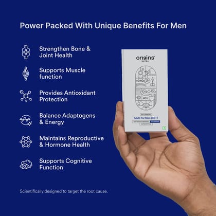 Origins Nutra Multi For Men (40+) | Boost Energy & Metabolism, Immune Support, Bone and Joint Support | Panax Ginseng Extract,Vitamins & Minerals | GMP Certified | Non-GMO | For Men (40+) | 30 So