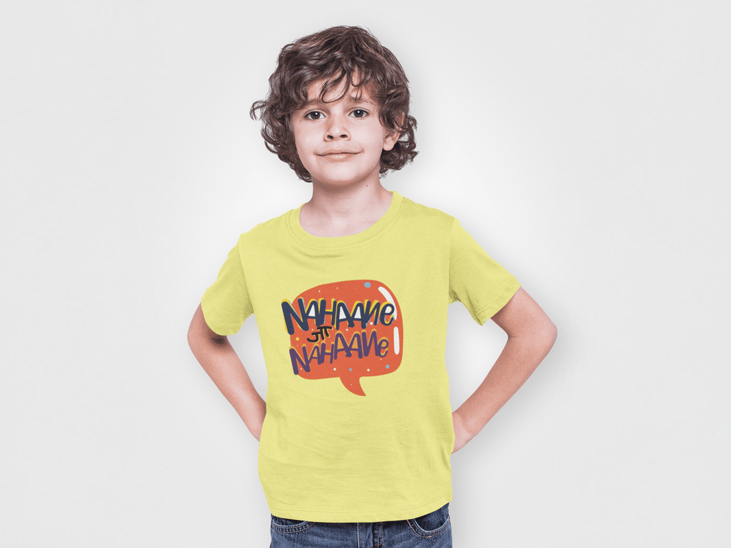 Taarak Mehta Ka Ooltah Chashmah| Kids Yellow Regular Fit Printed T-Shirts (JAO JAO PADHAI KARO)